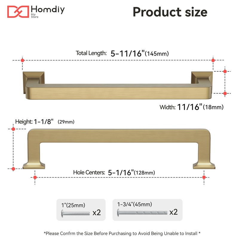 homdiy 10 Pack 5-1/16 Inch Champagne Bronze Cabinet Pulls, Solid