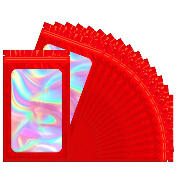 FITIMOR Smell Proof Bag, 100 PCS Mylar Bags, Holographic Bags