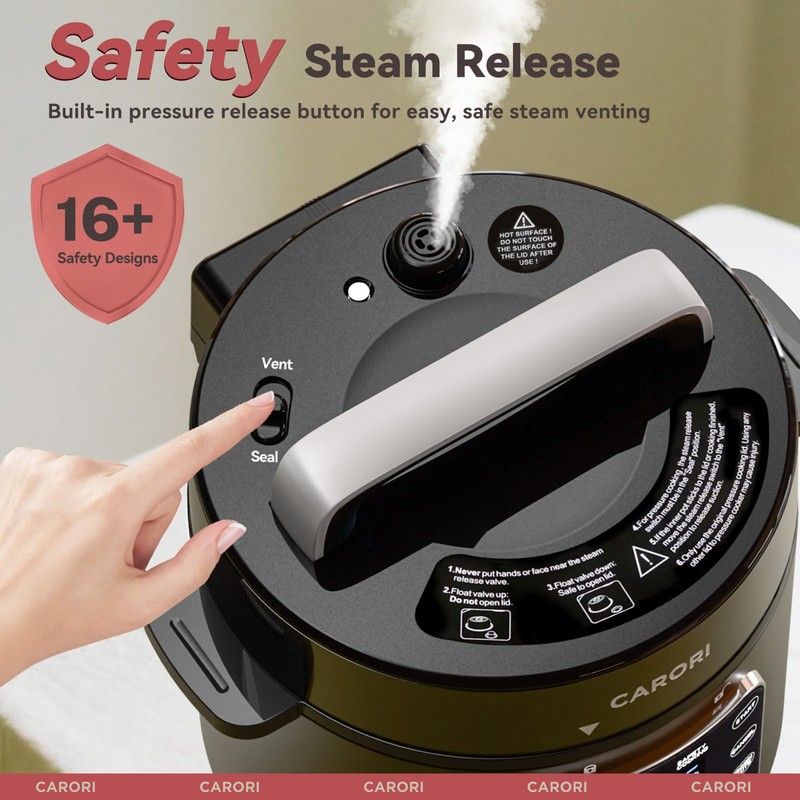CARORI 9-in-1 Electric Pressure Cooker 6 Qt, Stainless Steel Inner