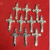 LOT OF 10 St Benedict Cross silver PLATED Catholic Jesus