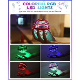 ATHLERIA Pro Hand Operated Mini Drone for Kids Teens,Led Light Arrow Rocket Helicopter Flying Ball Toy,Flying Spinner Interactive Toys,Birthdays for Boys Girls 6+