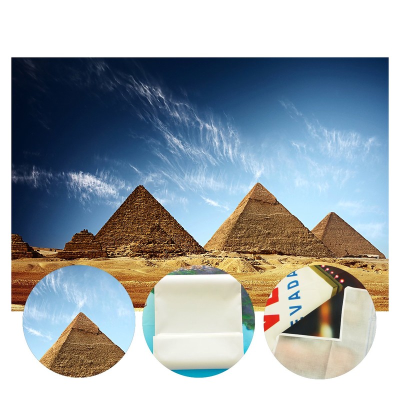 LYLYCTY Egyptian Backdrop 7x5ft Desert Blue Sky Pyramids Photo Background