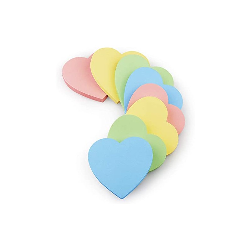 Early Buy 3x3 Heart Shape Sticky Notes 8 Pads/Pack, 75