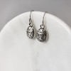 Mini Scarab Earrings - Antique Silver Finish