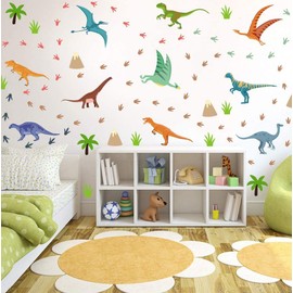 KAIRNE Pack of 86 Dinosaur Wall Stickers Children, Wall Stickers Children's Room Boy, Animal Luminous Wall Stickers, Dino Luminous Stickers for Boys Bedroom Gifts, Dinosaur Wall Decoration Baby Room