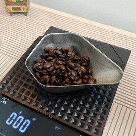 SOVIFKI Coffee Bean Measuring Cup, Stainless Steel Coffee Measure, Polygon, Coffee Powder, Receptor, Coffee Measuring Plate, Deep, Indoor/Outdoor (Original Color)