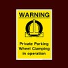 Private Parking Wheel Clamping in Operation Plastic Sign with 4