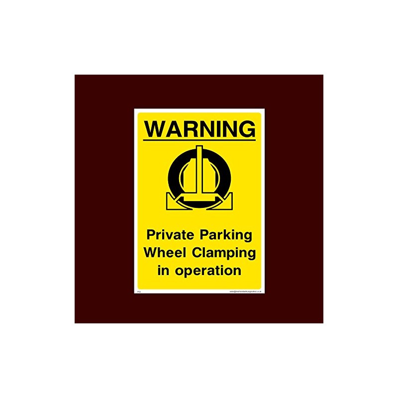 Private Parking Wheel Clamping in Operation Plastic Sign with 4