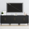 Vrullu Modern Storage Cabinet, Free Standing Buffet Cabinet, Black Sideboard