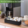 DRASTAR Tea Bag Organizer, Black Wooden Tea Bag Holder, Tea