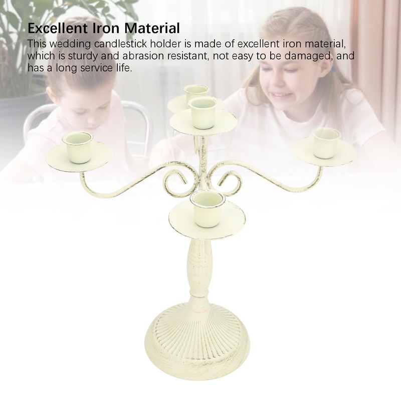 European Style Candelabra 5 Arms Iron Elegant Candle Stick Candelabra
