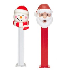 PEZ Christmas Candy Dispensers Set | Santa Claus And SnowMan PEZ Dispensers With Extra Candy | Christmas Party Favors
