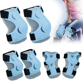 Children's Inline Pads for Skateboard, Scooter, Skates and Bike, Protector Inline Skates Children's Set, Knee Pads Children's Protective Equipment, Protectors Inline Skates Children, Blue, 1 Set