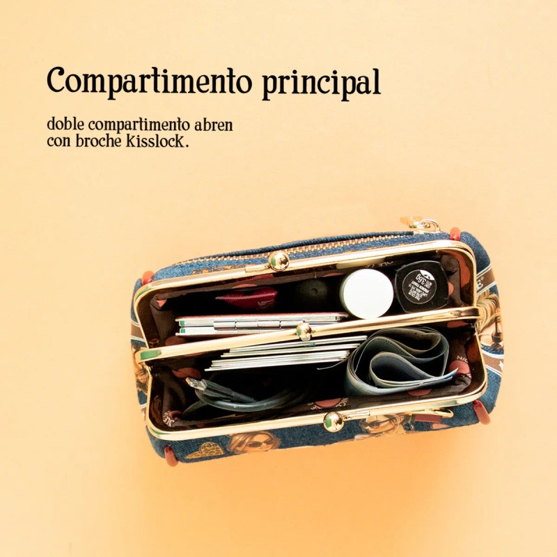Monedero Nicole Lee De Mezclilla Con Broche Kisslock Fw24 Color