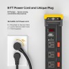 CRST 12-Outlet with independent switches and power cord managers,9ft Cord/15A/1875W
