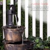Alpine Corporation TIZ194BZ | Rustic Outdoor 2-Tier Barrel Pump Water