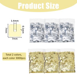 Hobbspring 6000Pcs Flat Sequin Paillettes 7x7mm Square Loose Paillettes 2 Colors PVC Large Sequins and Paillette for Garment Embroidery Applique Knitting Arts Crafts Accessories