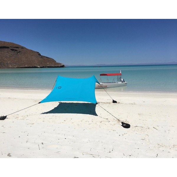 Neso Tents Beach Tent with Sand Anchor, Portable Canopy Sunshade - 7' x 7' - Patented Reinforced Corners(Teal)