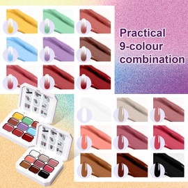 U-Shinein Gradient Gel Nail Set,18 Bright Neon Color for Ombre Summer Rainbow Nail Polish Platte Kit, Pat Painting Gel French Nail Manicure No-wipe Soak of UV DIY Art Home Salon