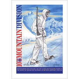 Vintage Ski World Soldier In Italy 10th Mountain Division Poster, Size 18 x 24 inches