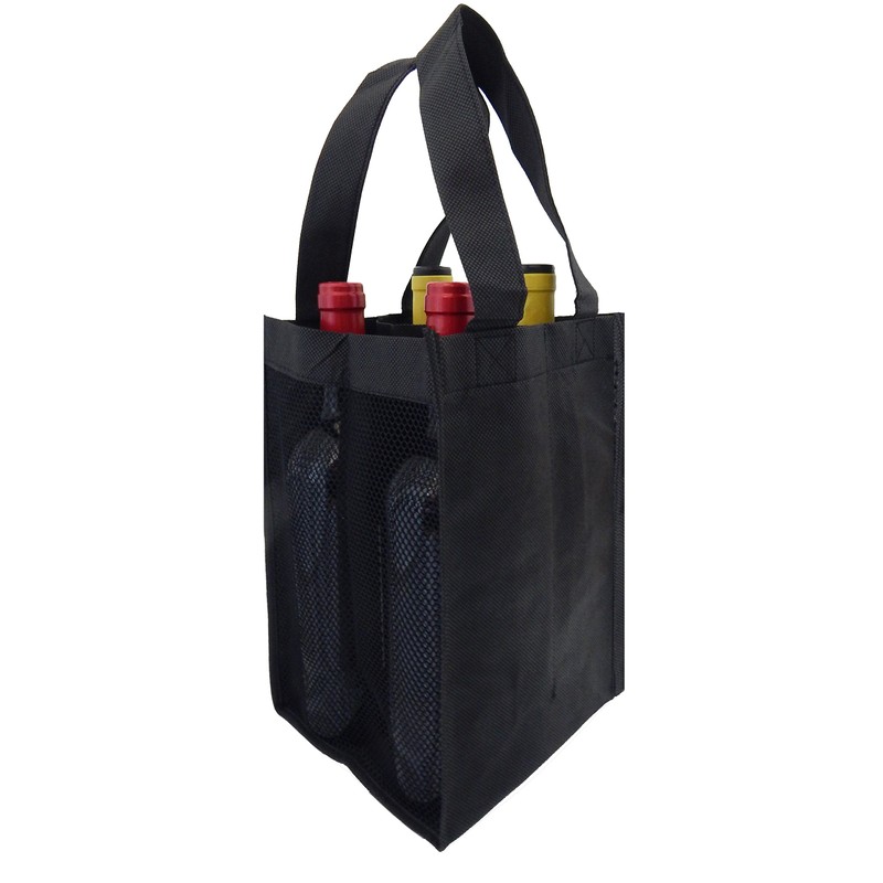 CYMA Reusable Wine Totes Mesh Side Panels, 4 pk Set