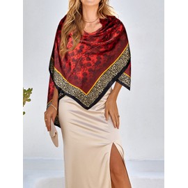 Bestshe Womens Silk Like Large Scarf Floral Satin Long Neck Scarf Lightweight Shawl Wrap with Gift Packed