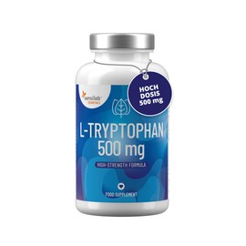 Sensilab L-Tryptophan 500 mg - 180 Capsules High Dose - Sleeping Tablets - Tryptophan - Insomnia, Sleeping - Pure Essential Amino Acids Capsules - Tryptophan High Dose for 6 Months Continuous Supply