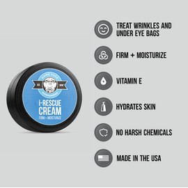 Game Face Products, Inc. Crema Hidratante Para Ojos Game Face Grooming I-Rescue Reafirma E Hidrata Las Arrugas Y Bolsas Bajo Los Ojos Con Cafeína Y Vitamina C Uso Diario Para Combatir El