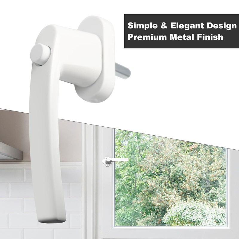 Pack of 4 Window Handles with Child Lock - White