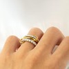 HOLINSE Gold Rings Set for Women, Chunky Stackable Rings Non