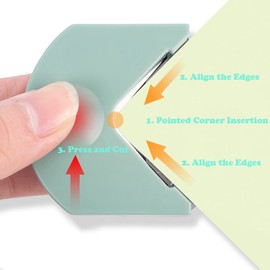 YUENTOEN 2Pcs Corner Rounder Punch, 4mm Corner Cutter for Paper Crafts, Photo, Cardstock, DIY Projects, Laminate, Card Making and Scrapbooking(Black,Green)