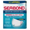 Sea Bond Secure Denture Adhesive Seals, Original Uppers, Zinc-Free, All-Day-Hold,