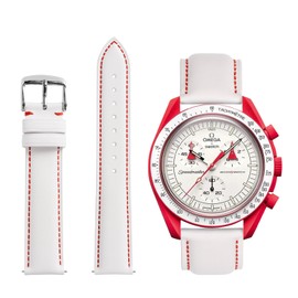 TStrap Strap for Moonswatch Swatch Omega - Leather Watch Band Compatible with Omega x Swatch Moonwatch - 20mm Quick Release Watch Straps Replacement for Moonswatch Speedmaster