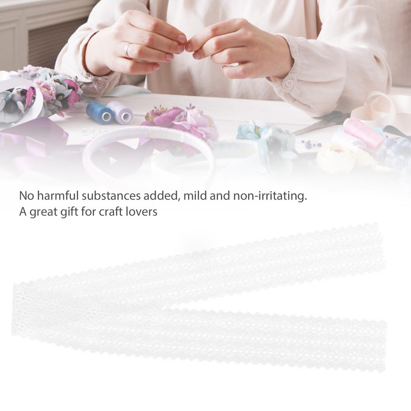 White Lace 10 Yards 6cm/2.3in Wide Ribbon Trim Flower Pattern