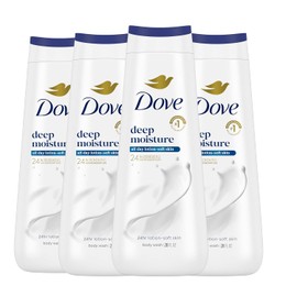 Dove Body Wash Deep Moisture 4 Count For Dry Skin Moisturizing Skin Cleanser with 24hr Renewing MicroMoisture Nourishes The Driest Skin 20 oz         