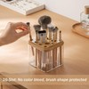 MORNITE Clear Makeup Brush Organizer with Lid, Freestanding 16-Slot Display
