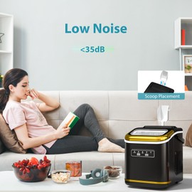 Electactic Ice Maker Machine Countertop Portable Compact Small Bullet Ice Maker with Self Cleaning,9 Cubes in 6 Mins,26lbs in 24Hrs, for Home and Kitchen(Black)