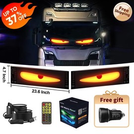 Nfutreon Eyes For Car windshield, Devil eyes For Vehicle: Programmable, Bluetooth APP Control, Pre-made Animations & Customizable Text LED Sign for car:_1PCS (14.6''*3.6'')