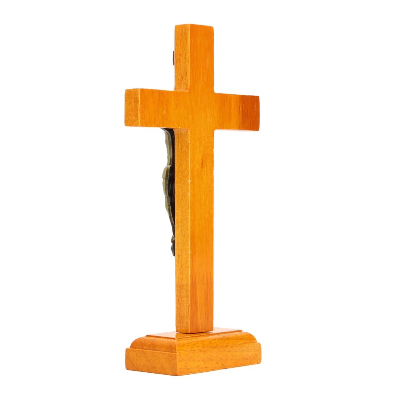 Crucifix Wooden Hand Made Standing Catholic Jesus Crucifix Wall Cross