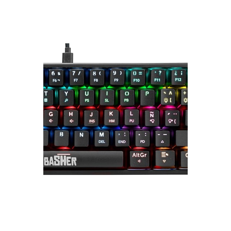 Teclado alámbrico led Rainbow Gamer para PCMac BASH-1002