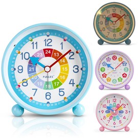 Children's Digital Alarm Clock, Children's Alarm Clock, No Ticking, Learning Alarm Clock, Analogue Night Light, Children's Alarm Clock, School Gift for Children, Light Alarm Clock for Boys and Girls