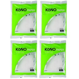 KONO MD-25 Filter Paper for Drippers, White, 400 Sheets (1 to 2 People), Set of 4 Bags of 100 Sheets