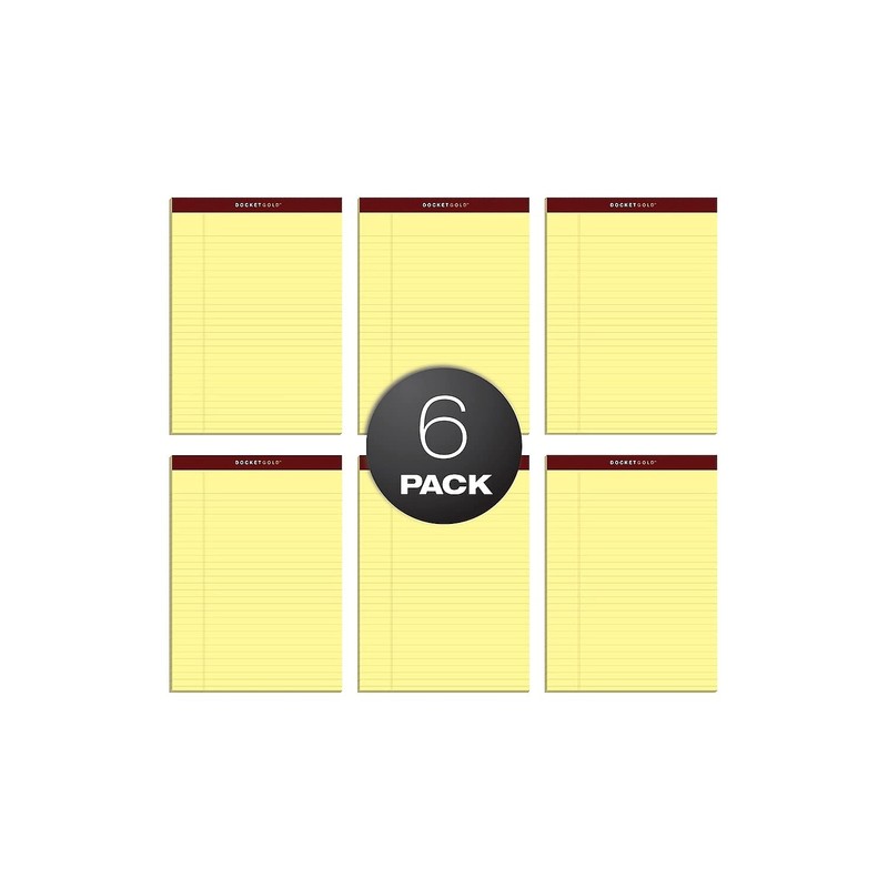 Tops Docket Gold Writing Pads, 8-1/2" x 11-3/4", Legal Rule,