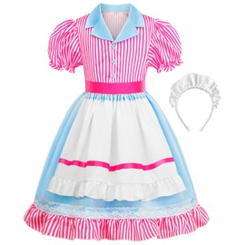 ReliBeauty 110 Waitress, Diner Girls, Kids, Cosplay, Halloween, Costume, Christmas, Birthday, Gift, Headband Set