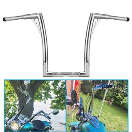 WSays 14" Rise Ape Hangers 1-1/4" Diameter HandleBar Chrome Compatible with Harley Dyna Softail Sportster XL 883 1200 Road King 1994-2022 and Road Glide 1998-2013 Model