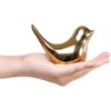 Small Gold Birds Ceramic Statues, Decorative Animal Sculpture, Gold Bird