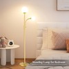 Lightdot 63IN Dimmable Globe Floor Lamp, Brass Standing Lamps with