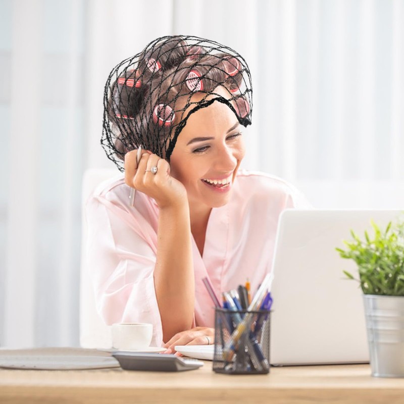 4-Piece Hair Net for Rollers, Triangular Mesh Women's Hair Net