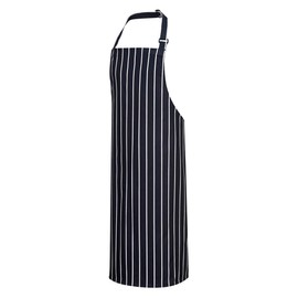 Chef Butchers Apron Bib Food Cooking Kitchen Catering Work Uniform Workwear S839 [Navy/White Stripe]
