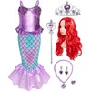 Funna Little Mermaid Costume for Girls Princess Dress Up with